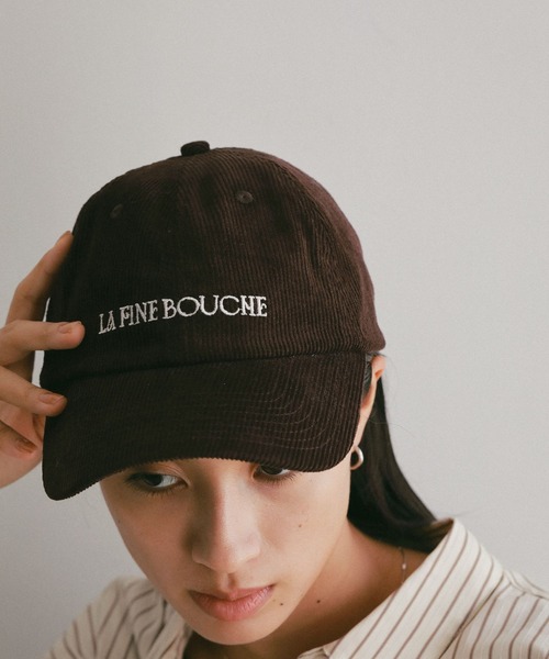 A part by(アパートバイ)の「【LA FINE BOUCHEコラボ】コーデュロイCAP(キャップ・レディース・ブラウン/レッド系その他6/グリーン・FREE)」の2枚目の写真