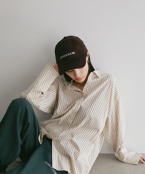 A part by(アパートバイ)の「【LA FINE BOUCHEコラボ】コーデュロイCAP(キャップ・レディース・ブラウン/レッド系その他6/グリーン・FREE)」の4枚目の写真