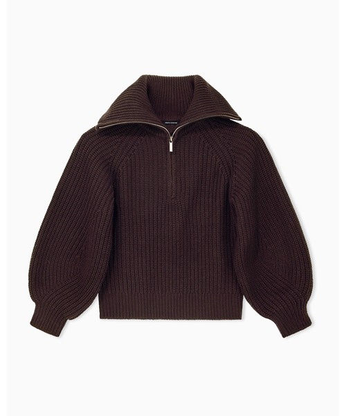 ARMANI EXCHANGE（アルマーニエクスチェンジ）の「【A|X アルマーニ エクスチェンジ】ウール混 ハーフジップニットプルオーバー（ニット/セーター・レディース・ダークブラウン/ホワイト・LARGE/MEDIUM/SMALL/X-LARGE/X-SMALL）」の7枚目の写真