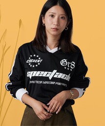 長袖メッシュ ゲームシャツ Vネック ストリート スポーツMIX カジュアル ブロークコア 2026秋冬 秋服