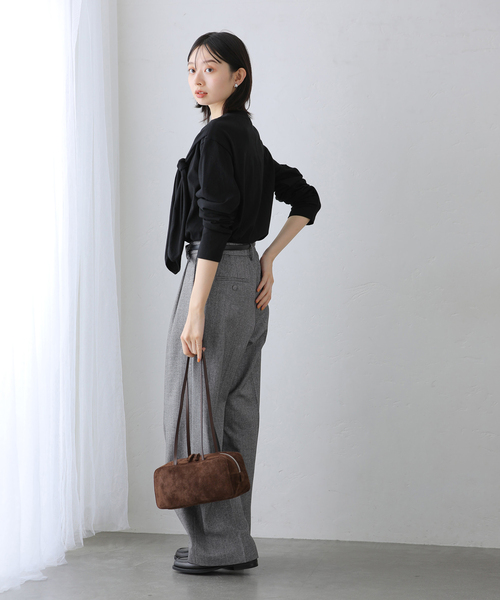 La TOTALITE(ラトータリテ)の「【洗える】ベルテットタックパンツ(その他パンツ・レディース・チャコールグレー/ライトグレー・36/38)」の10枚目の写真