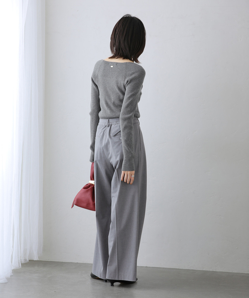La TOTALITE(ラトータリテ)の「【洗える】ベルテットタックパンツ(その他パンツ・レディース・チャコールグレー/ライトグレー・36/38)」の14枚目の写真