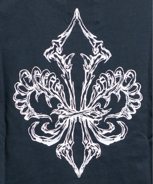 BACKSTAGE PASS(バックステージパス)の「LILY BONE-S LS(リリーボーンS LS) ヴィンテージウォッシュ ゴシックプリント ルーズフィットロンT(Tシャツ/カットソー・メンズ・ダークグレー/ホワイト系その他・FREE)」の14枚目の写真