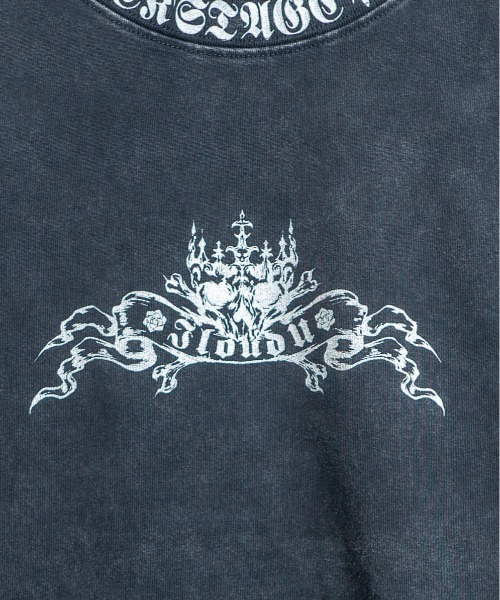 BACKSTAGE PASS(バックステージパス)の「LILY BONE-S LS(リリーボーンS LS) ヴィンテージウォッシュ ゴシックプリント ルーズフィットロンT(Tシャツ/カットソー・メンズ・ダークグレー/ホワイト系その他・FREE)」の20枚目の写真