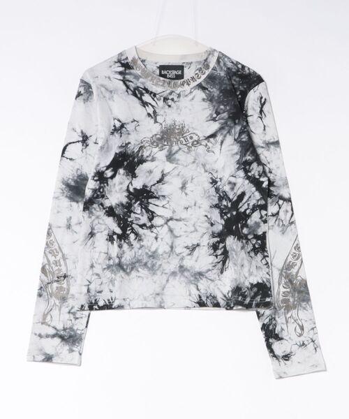 BACKSTAGE PASS(バックステージパス)の「LILY BONE-S LS(リリーボーンS LS) ヴィンテージウォッシュ ゴシックプリント ルーズフィットロンT(Tシャツ/カットソー・メンズ・ダークグレー/ホワイト系その他・FREE)」の10枚目の写真