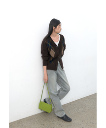 (CD-2281)ARGYLE WOOL STITCH POINT CARDIGAN