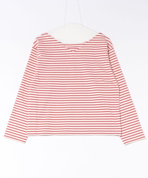 AT THE TRNK(アットザトランク)の「前後2way ボーダー ロング Tシャツ AT THE TRNK(Tシャツ/カットソー・レディース・ブラウン/レッド・フリー)」の3枚目の写真