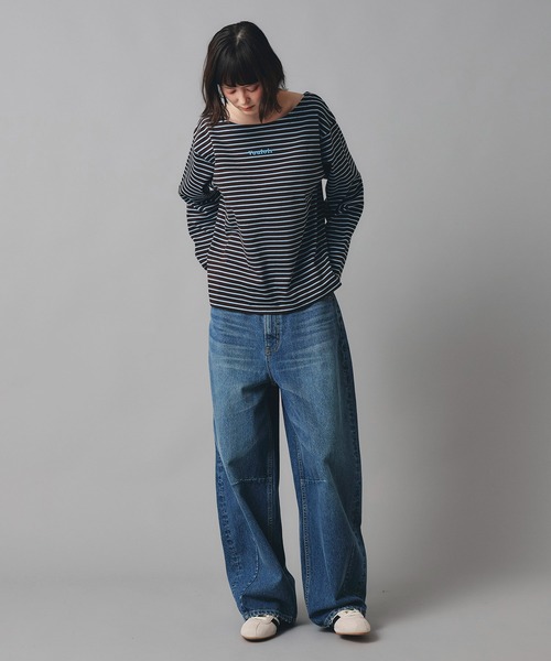 AT THE TRNK(アットザトランク)の「前後2way ボーダー ロング Tシャツ AT THE TRNK(Tシャツ/カットソー・レディース・ブラウン/レッド・フリー)」の20枚目の写真