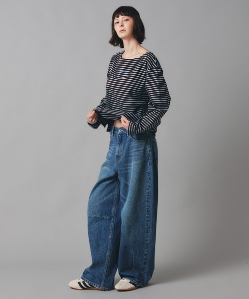 AT THE TRNK(アットザトランク)の「前後2way ボーダー ロング Tシャツ AT THE TRNK(Tシャツ/カットソー・レディース・ブラウン/レッド・フリー)」の19枚目の写真
