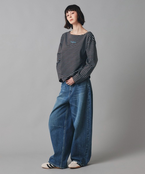 AT THE TRNK(アットザトランク)の「前後2way ボーダー ロング Tシャツ AT THE TRNK(Tシャツ/カットソー・レディース・ブラウン/レッド・フリー)」の18枚目の写真