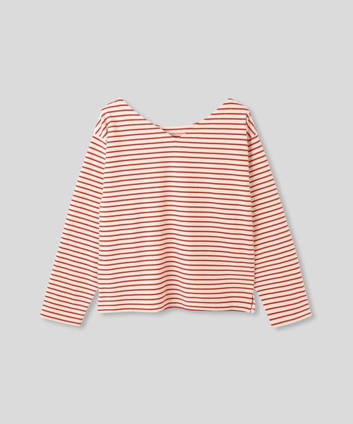 AT THE TRNK(アットザトランク)の「前後2way ボーダー ロング Tシャツ AT THE TRNK(Tシャツ/カットソー・レディース・ブラウン/レッド・フリー)」の10枚目の写真