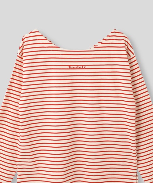 AT THE TRNK(アットザトランク)の「前後2way ボーダー ロング Tシャツ AT THE TRNK(Tシャツ/カットソー・レディース・ブラウン/レッド・フリー)」の9枚目の写真