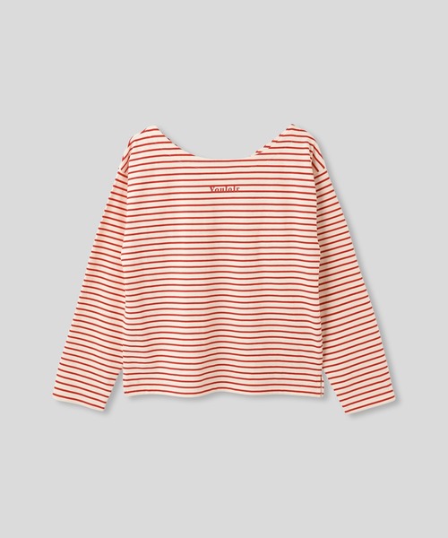 AT THE TRNK(アットザトランク)の「前後2way ボーダー ロング Tシャツ AT THE TRNK(Tシャツ/カットソー・レディース・ブラウン/レッド・フリー)」の5枚目の写真