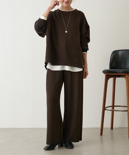 BEARDSLEY(ビアズリー)の「ボンバーヒートパンツ【セットアップ】(その他パンツ・レディース・アイボリー/ネイビー/ブラウン・0/1)」の3枚目の写真