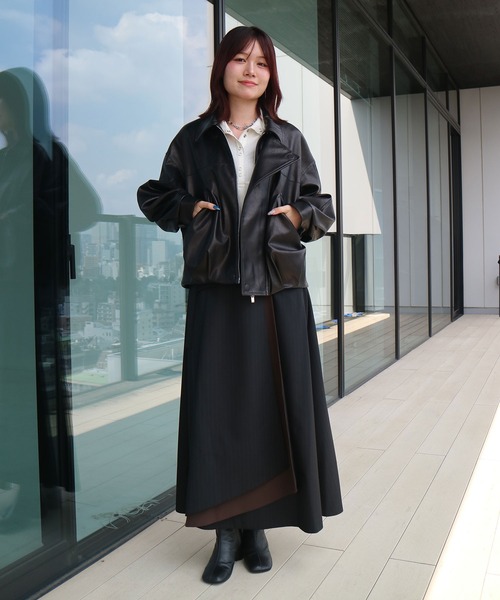 UNITED TOKYO(ユナイテッドトウキョウ)の「【新作|ZOZO限定カラー】ステップラップフレアスカート|秋服/オフィスカジュアル/オケージョン/ウォッシャブル/ストレッチ/UVカット/接触冷感/防シワ(スカート・レディース・ブラック/ベージュ/グレー・2/1/3)」の18枚目の写真