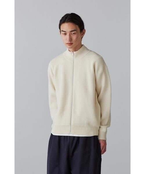 Y(ワイ)の「Y / NON MULESING WOOL DRIVERS KN(カーディガン/ボレロ・メンズ・ホワイト/ネイビー・MEDIUM/SMALL/LARGE)」の1枚目の写真