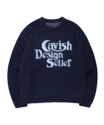 BRUSHED SELLER LOGO KNIT CREWNECK NAVY(CV2DFUK600A)