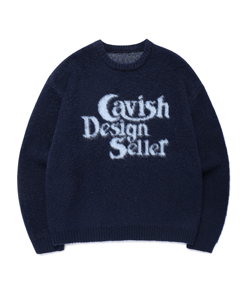 Cavish(カビシ)の「BRUSHED SELLER LOGO KNIT CREWNECK NAVY(CV2DFUK600A)(ニット/セーター・レディース・ネイビー・SMALL/MEDIUM/LARGE)」の1枚目の写真