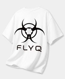 FLYQ ハザードプリント半袖Tシャツ / ホワイト