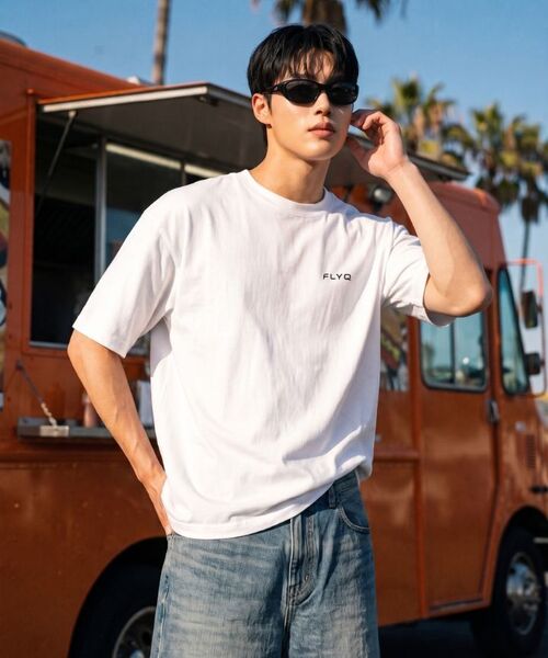 FLYQ(フライク)の「FLYQ ハザードプリント半袖Tシャツ / ホワイト(Tシャツ/カットソー・レディース・その他・LARGE/MEDIUM)」の8枚目の写真