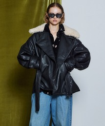 【26WINTER PRE-ORDER】Fake Leather Short Trench Coat/フェイクレザーショートトレンチ