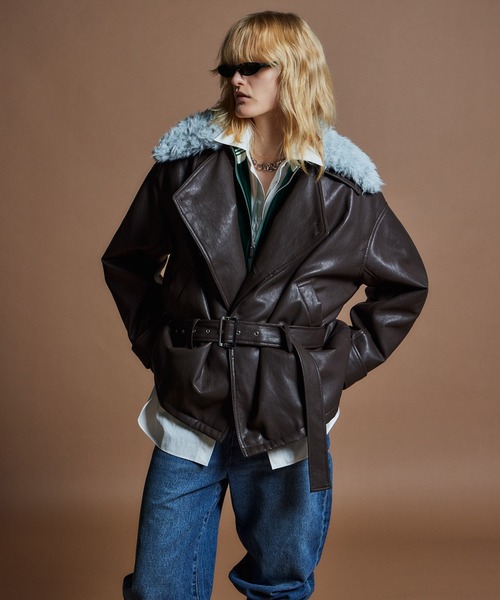 MAISON SPECIAL(メゾンスペシャル)の「【26WINTER PRE-ORDER】Fake Leather Short Trench Coat/フェイクレザーショートトレンチ(その他アウター・レディース・ブラック/ブラウン・FREE)」の10枚目の写真