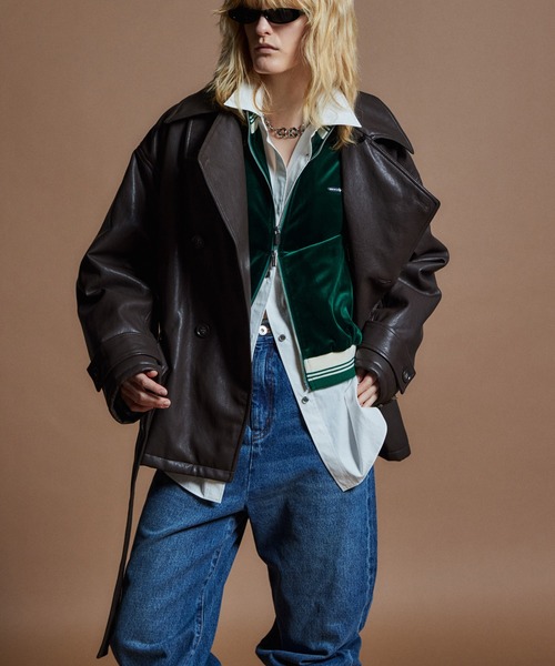 MAISON SPECIAL(メゾンスペシャル)の「【26WINTER PRE-ORDER】Fake Leather Short Trench Coat/フェイクレザーショートトレンチ(その他アウター・レディース・ブラック/ブラウン・FREE)」の14枚目の写真