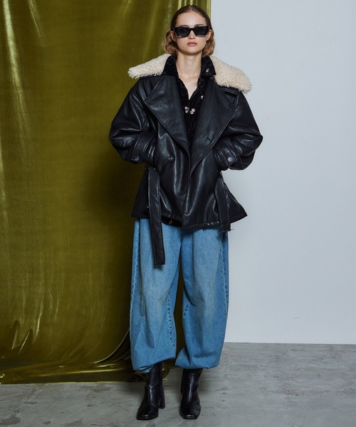 MAISON SPECIAL(メゾンスペシャル)の「【26WINTER PRE-ORDER】Fake Leather Short Trench Coat/フェイクレザーショートトレンチ(その他アウター・レディース・ブラック/ブラウン・FREE)」の19枚目の写真