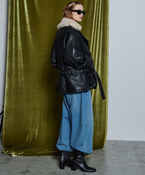 MAISON SPECIAL(メゾンスペシャル)の「【26WINTER PRE-ORDER】Fake Leather Short Trench Coat/フェイクレザーショートトレンチ(その他アウター・レディース・ブラック/ブラウン・FREE)」の21枚目の写真