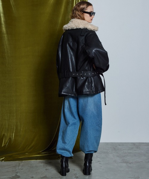 MAISON SPECIAL(メゾンスペシャル)の「【26WINTER PRE-ORDER】Fake Leather Short Trench Coat/フェイクレザーショートトレンチ(その他アウター・レディース・ブラック/ブラウン・FREE)」の22枚目の写真
