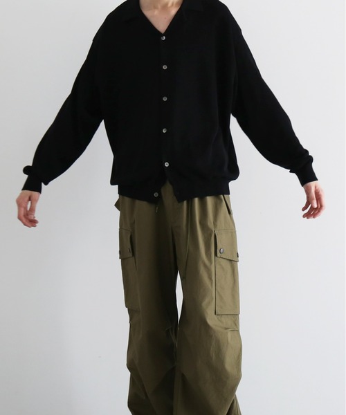 EXCLUSIVE】crepuscule Open collar knit shirt（シャツ/ブラウス