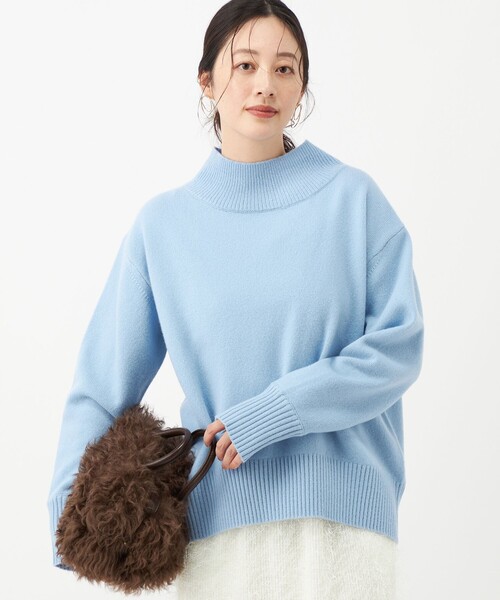 NOLLEY’S(ノーリーズ)の「カシミヤブレンドハイネックプルオーバー(ニット/セーター・レディース・イエロー/ピンク/サックスブルー/ライトグレー・38)」の3枚目の写真