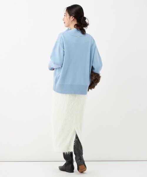 NOLLEY’S(ノーリーズ)の「カシミヤブレンドハイネックプルオーバー(ニット/セーター・レディース・イエロー/ピンク/サックスブルー/ライトグレー・38)」の9枚目の写真