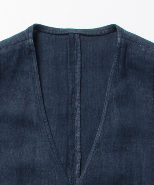 LARDINI（ラルディーニ）の「LARDINI / "PANAMA" シャドーチェック ジレ（ベスト・メンズ・ネイビー・44/48/46）」の4枚目の写真