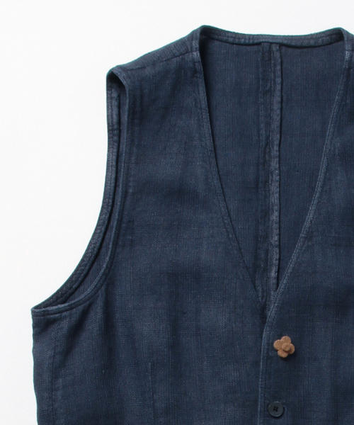 LARDINI（ラルディーニ）の「LARDINI / "PANAMA" シャドーチェック ジレ（ベスト・メンズ・ネイビー・44/48/46）」の5枚目の写真