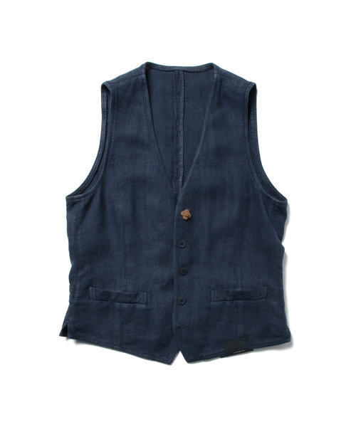 LARDINI（ラルディーニ）の「LARDINI / "PANAMA" シャドーチェック ジレ（ベスト・メンズ・ネイビー・44/48/46）」の7枚目の写真