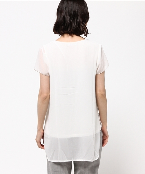 MOUSSY(マウジー)の「V/N CIFFON COMBI TOPS(Tシャツ/カットソー・レディース・ホワイト/ピンク/ブラック・FREE)」の6枚目の写真