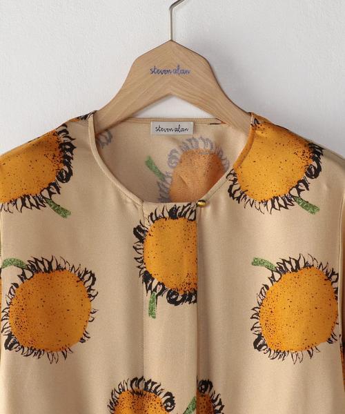 Steven Alan スティーブンアラン LIBERTY PRINT SUNFLOWER ONE-PIECE リバティープリントサンフラワーワンピース 8226-162-0124 S レッド 向日葵 ドレス トップス【中古】【Steven Alan】 steven alan - Steven Alan スティーブンアラン LIBERTY PRINT