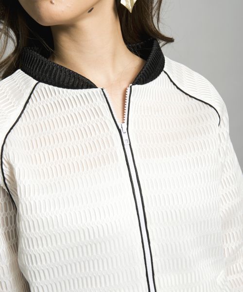 MILLION CARATS（ミリオンカラッツ）の「メッシュブルゾン[SPORTS/スポーツ]【2017SPRING】（ブルゾン・レディース・オフホワイト/ブラック・FREE）」の6枚目の写真