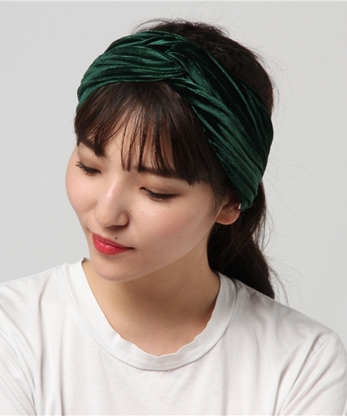 CONTROL FREAK（コントロールフリーク）の「CONTROL FREAK （コントロールフリーク）プリーツベロアヘアバンド（ヘアバンド・レディース・ブラック/グレー/グリーン/ボルドー・FREE）」の3枚目の写真