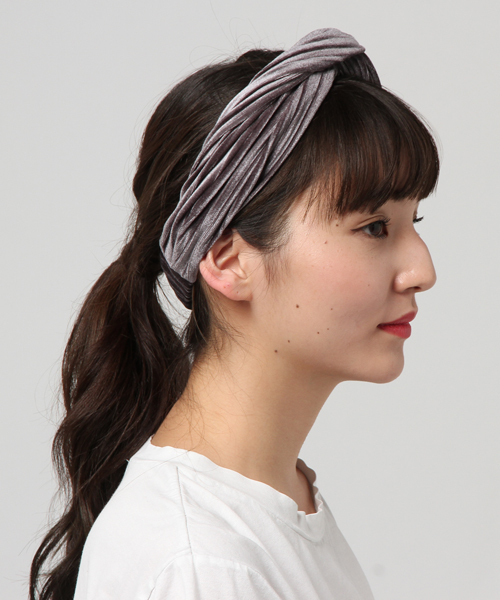 CONTROL FREAK（コントロールフリーク）の「CONTROL FREAK （コントロールフリーク）プリーツベロアヘアバンド（ヘアバンド・レディース・ブラック/グレー/グリーン/ボルドー・FREE）」の7枚目の写真