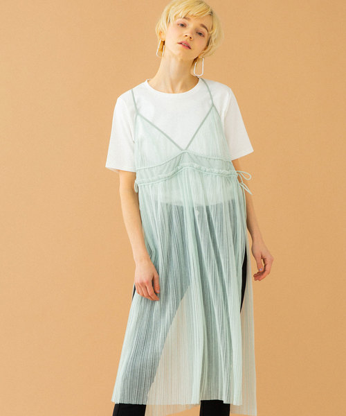 UNITED TOKYO(ユナイテッドトウキョウ)の「チュールプリーツワンピース(ワンピース・レディース・ミント/ブラック・1)」の14枚目の写真