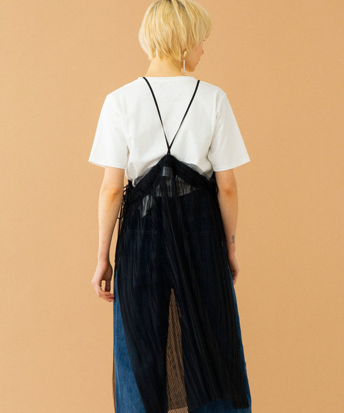 UNITED TOKYO(ユナイテッドトウキョウ)の「チュールプリーツワンピース(ワンピース・レディース・ミント/ブラック・1)」の10枚目の写真