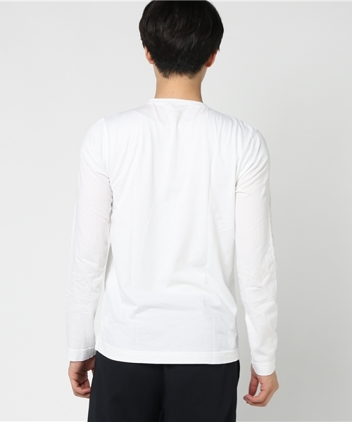 three dots(スリードッツ)の「サンデッドジャージー ヘンリーネック 長袖(Tシャツ/カットソー・メンズ・ホワイト/ブラック/杢グレー/ネイビー・MEDIUM/SMALL/LARGE)」の6枚目の写真