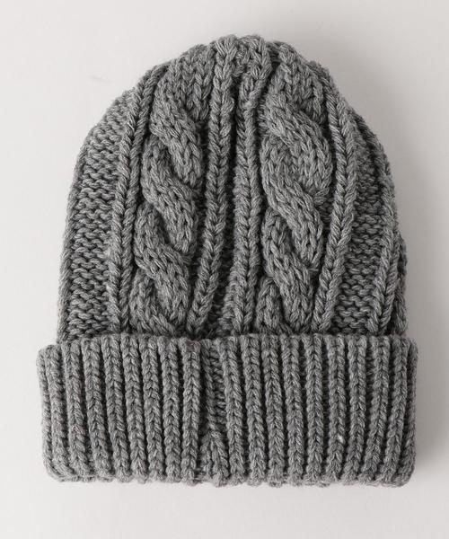 green label relaxing（グリーンレーベルリラクシング）の「GLRケーブルワッチ ◆（ニットキャップ/ビーニー・キッズ・グレー/ピンク/オリーブ/ネイビー・FREE）」の5枚目の写真