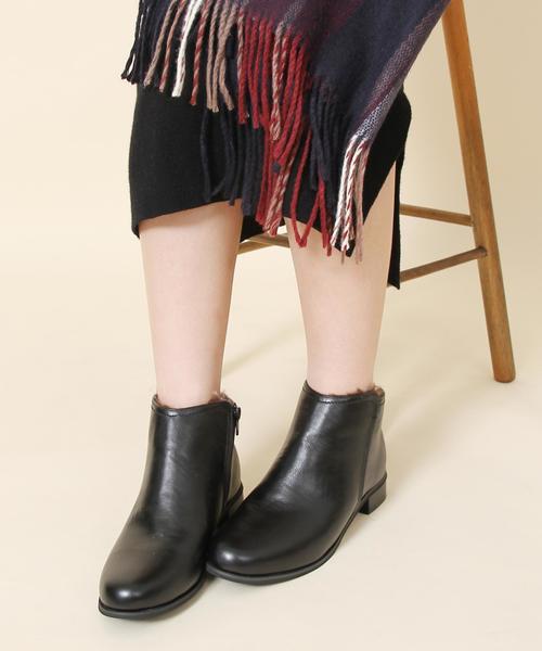 coen（コーエン）の「サイドジップショートブーツ（ブーツ・レディース・ブラック/ブラウン/ダークブラウン・LARGE/SMALL/MEDIUM）」の2枚目の写真