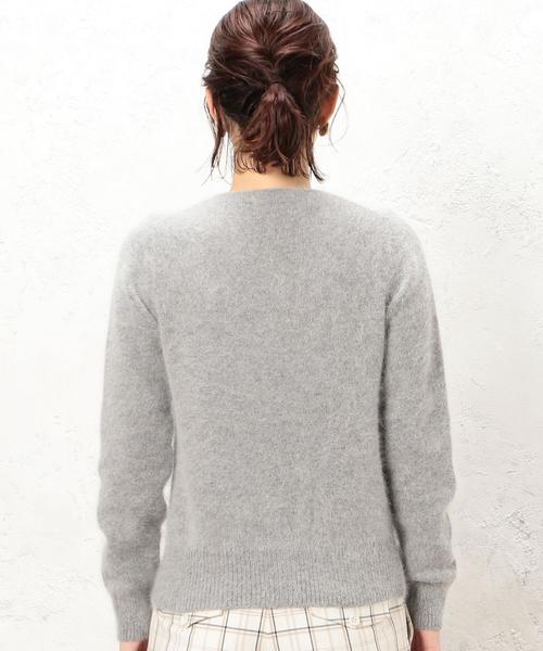 green label relaxing（グリーンレーベルリラクシング）の「RF アンゴラブレンド FPB カーディガン ◆（カーディガン/ボレロ・レディース・ベージュ/グレー/ピンク・FREE）」の11枚目の写真