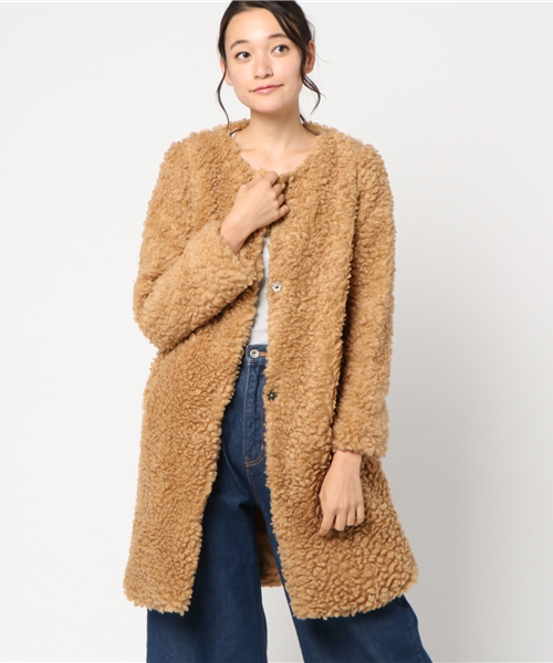 MERLOT（メルロー）の「フェイクファーコート642-4527（その他アウター・レディース・ブラック/ベージュ/モカ・FREE）」の20枚目の写真