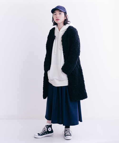 MERLOT（メルロー）の「フェイクファーコート642-4527（その他アウター・レディース・ブラック/ベージュ/モカ・FREE）」の17枚目の写真