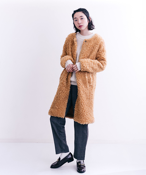 MERLOT（メルロー）の「フェイクファーコート642-4527（その他アウター・レディース・ブラック/ベージュ/モカ・FREE）」の15枚目の写真